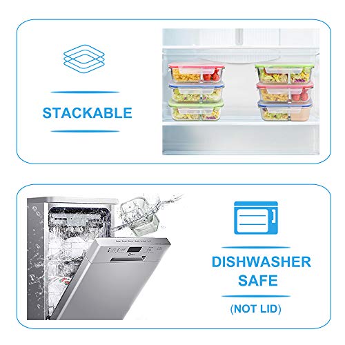 image for RENPHO [3-Pack, 36oz] Glass Meal Prep Containers - Glass Bento Box Div