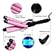 Professional Curling Iron 1 Inch 3 Barrel Hair Waver Ceramic Curling Wand Jumbo Wave Hair Curler Crimper Hot Tools | LCD Temp Display | Dual Voltage | Heats Up Quickly | Salon Home Use Pink BLUETOPthumb 2