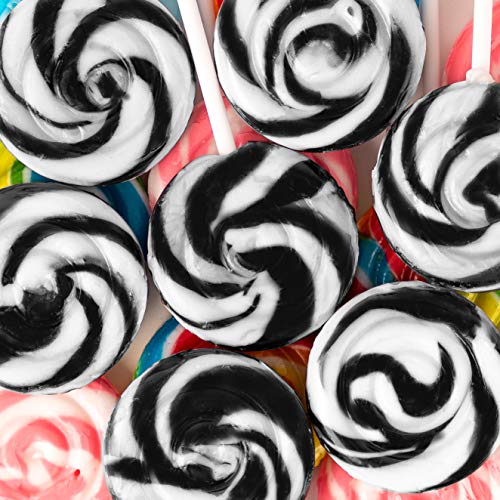 Black and White Swirl Lollipops - 40 Suckers