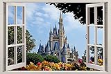 Disney Castle 3D Window Decal Wall Sticker Home Decor Art Mural Kids J168, Regular