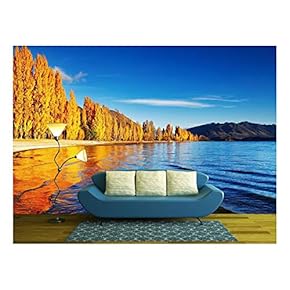 Autumn Landscape, Lake Wanaka, New Zealand - Removable Wall Mural | Self-Adhesive Large Wallpaper - 66x96 inches