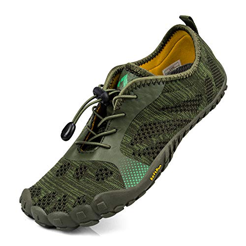 SouthBrothers Mens Minimalist Trail Running Quick-Drying Barefoot Hiking Shoes Breathable Mesh Fashion Sneakers Gym Athletics Sports Walking Shoes Green 9