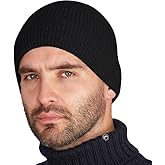 BISMAADH Fleece Lined Woolen Cuff Cap Beanie for Men & Women Warm Knit Winter Hat Stretchy Fit Soft