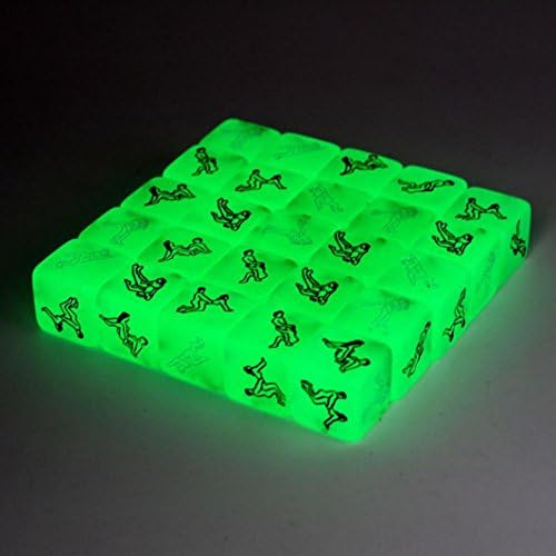 Imoo E-r-o-t-i-c Dice Game Toy Party Fun Glow in the Dark Luminous for You And Your Lover (Green)