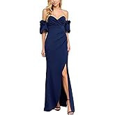 Emerald Sundae Womens Juniors Slit Scuba Evening Dress