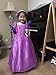 Princess Costume for Girls Party Dress Up with Long Braid and Tiaras Set Age of 6-7 Years(130cm) Purple