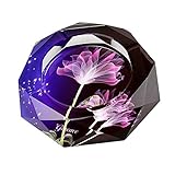 Gracave Crystal Cigarette Ashtray 【Black＊purple】 Home Office Tabletop Beautiful Decoration