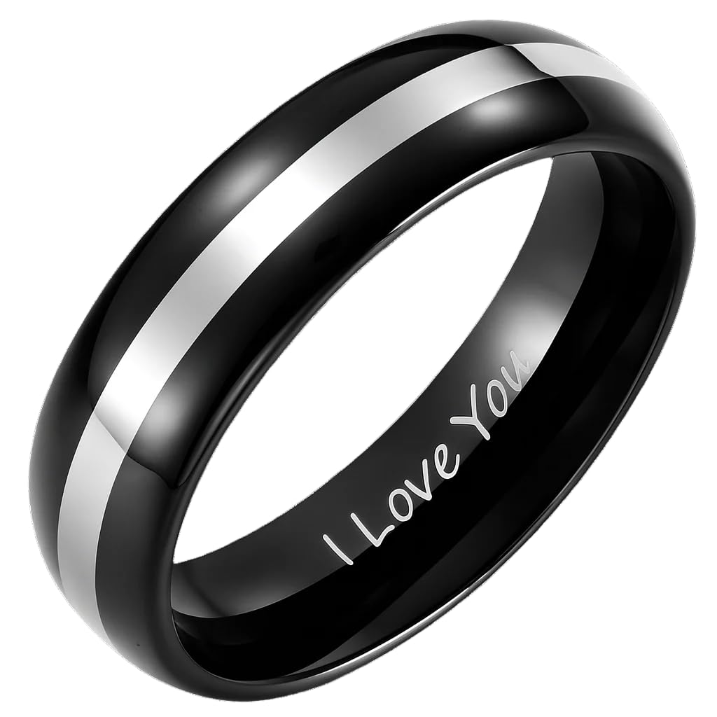 Willis Judd Mens Tungsten Ring Engraved I Love You in Gift Box 7mm Comfort Fit Size X