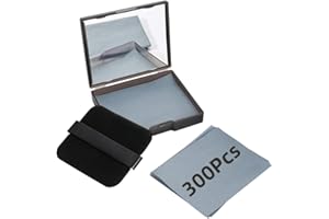 Derkerry Oil Blotting Sheets - 300 PCS Face Oil Absorbing Sheets Natural Oil Control Film for Oily Skin with Mirror and Puff