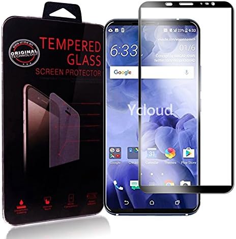 Ycloud HTC Spark Plus Protection Film Tempered Glass Screen Protector, Titanium Volldecke Vorgespannter Film Anti Scratch Screen Protector for HTC Spark Plus – Black