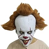 Adult Clown Mask with Hair and Exposed Teeth for Halloween, A, Size Uniform code