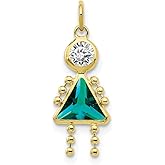 FB Jewels Solid 10K Yellow Gold December Girl Birthstone Charm