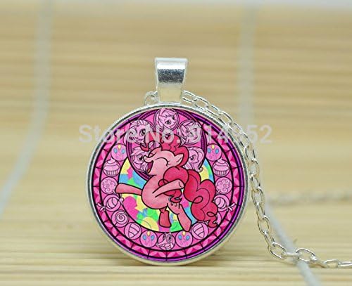 VintaStore Art Glass Necklace Pinkie Pie My Little Pony Friendship Is Magic Necklace A3181