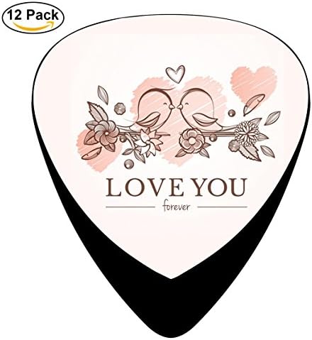 STREMUSIC Love You Birds Celluloid Electric Guitar Picks 12-pack Plectrums For Bass Music Tool