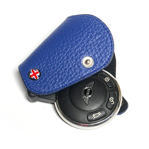 Blue leather key fob with black microfiber for mini r55…