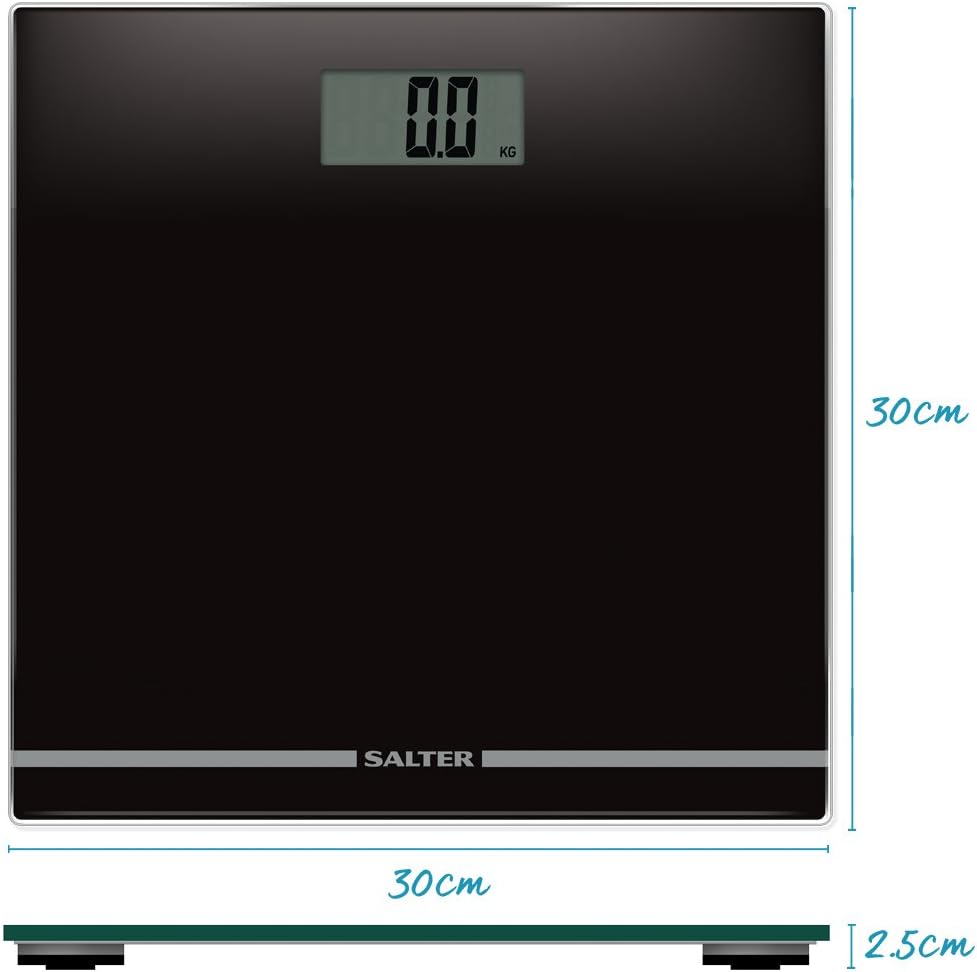 Salter 9205 BK3R Digital Bathroom Scale, Large Display Electronic Weighing Scales for Body Weight Toughened Glass Platform - Image 3