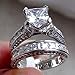 Yesido. Silver Plated Fashion Rings Shining Zircon Diamond Anniversary Rings For Women