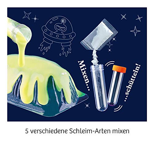 KOSMOS 654177 Fun Science - Schleim-Galaxie, Mixe fünf Verschiedene Schleim-Arten, Experimentierset für Einsteiger und Kinder ab 8 Jahre, Komplett-Set zum Glibber selber Machen – Bild 5