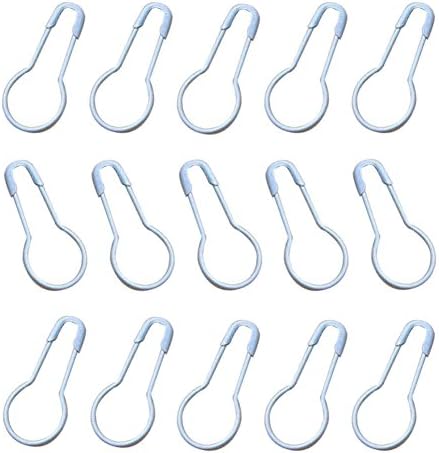 AEXGE0.86 Inch Metal Safety Pins Calabash Quilting Sewing Pins,Pack of 100 (White)