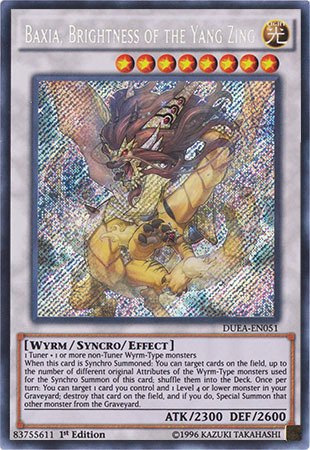 Yu-Gi-Oh! - Baxia, Brightness of the Yang Zing (DUEA-EN051) - Duelist Alliance - 1st Edition - Secret Rare