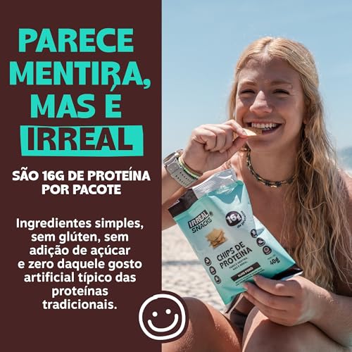 Irreal Snacks Alho Poró, Snack Proteico Salgado, 40g, Feito com Batata Doce, Caseinato de Cálcio e Proteína de Arroz