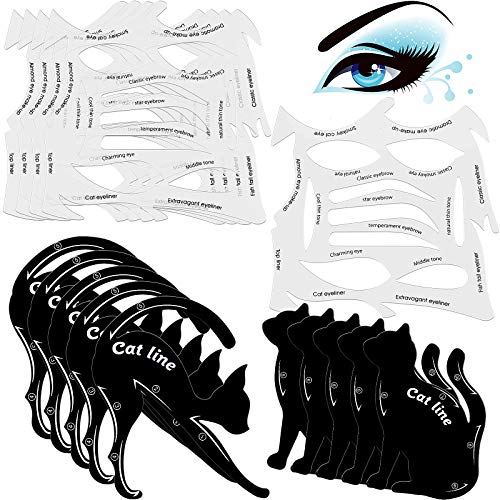 10 Sets 2 in 1 Eyeliner Molds Eyeliner Stencil Pads Eyeshadow
