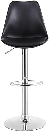 STYLBASE Height Adjustable Curvy Kitchen Stool/BAR Stool (Qty-1) (Standard, Black)
