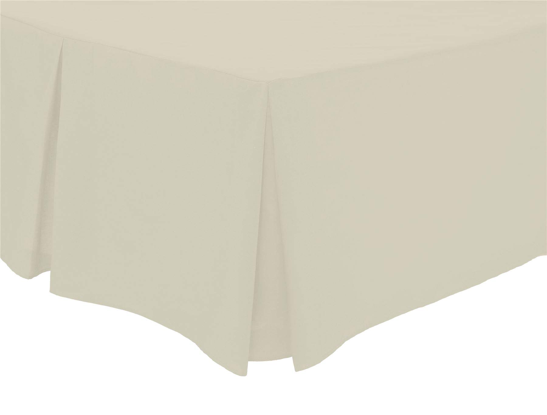 Olivia Rocco Pleated Base Valance Sheet Easy Care Polycotton Base Valances, Single Cream