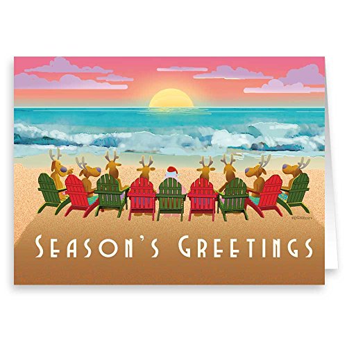 Stonehouse Collection Beach Sunset Christmas Card 18 Cards & 19