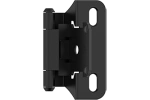 Amerock BPR7566FB Cabinet Hinge 1/4 in (6 mm) Overlay Self Closing Partial Wrap Matte Black Kitchen Cabinet Door Hinge 1 Pair/2 Pack Functional Hardware