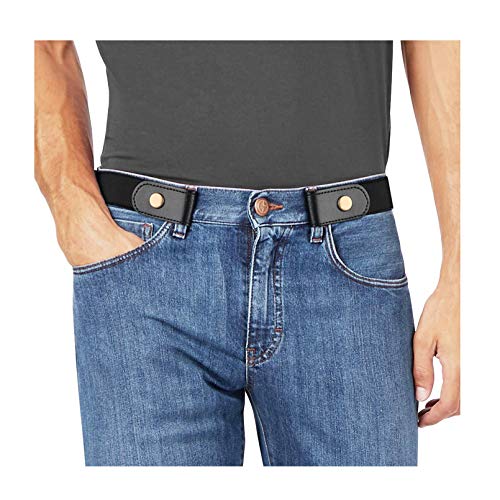No Buckle Stretch No Show Belt for Men 1.38 inches Wide, Buckless Invisible Elastic Belt for Jeans Pants by WHIPPY Large