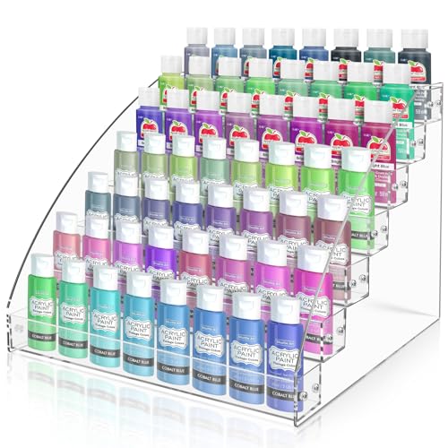 Vowcarol Clear Acrylic Paint Organizer: 7-Tier Miniature Paint Holder