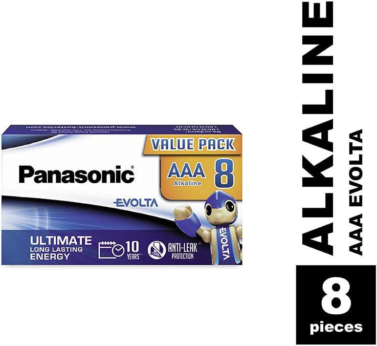 Panasonic EVOLTA AAA batteries, pack of 8 alkaline batteries, AAA Micro LR03, plastic-free packaging, 100% recyclable, 1.5 V - Image 3