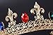 Eseres Men Tiara King's Crown Blue Red Crystal Adjustable Round Tiara