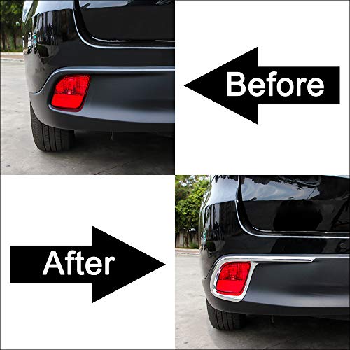 Senzeal ABS Chrome Lightning Design Rear Fog Light Cover Trim for Toyota Highlander 2015 2016 2017 2018 2019 2PCS