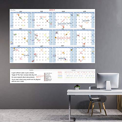 Large Dry Erase Wall Calendar 5 Feet 48"x60" 2023 Undated Yearly