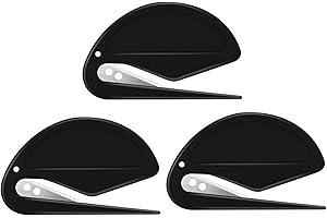 MAGICIANSBOX Letter Opener Envelope Slitter,3 Pack Plastic Envelope Opener Mail Opener,Portable Wrapping Paper Cutter Package Opener,3Pack (3 Black)