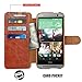 Mulbess Layered HTC One M8 Leather Case，Flip Phone Case Wallet with Magnetic Clasp for HTC One M8 Cover, Brown