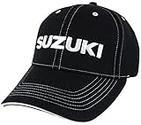 Suzuki Contrast Embroidered Logo Adjustable Hat Black White