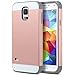 ULAK S5 Case, Galaxy S5 Case for Women, Hybrid Dual Layer Slim Fit Shockproof Protective Case Cover for Samsung Galaxy S5 / Galaxy SV/Galaxy S V/Galaxy i9600 2014 Rose Gold/Gray