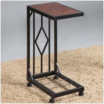 Mobile Snack Table Cherry Finish