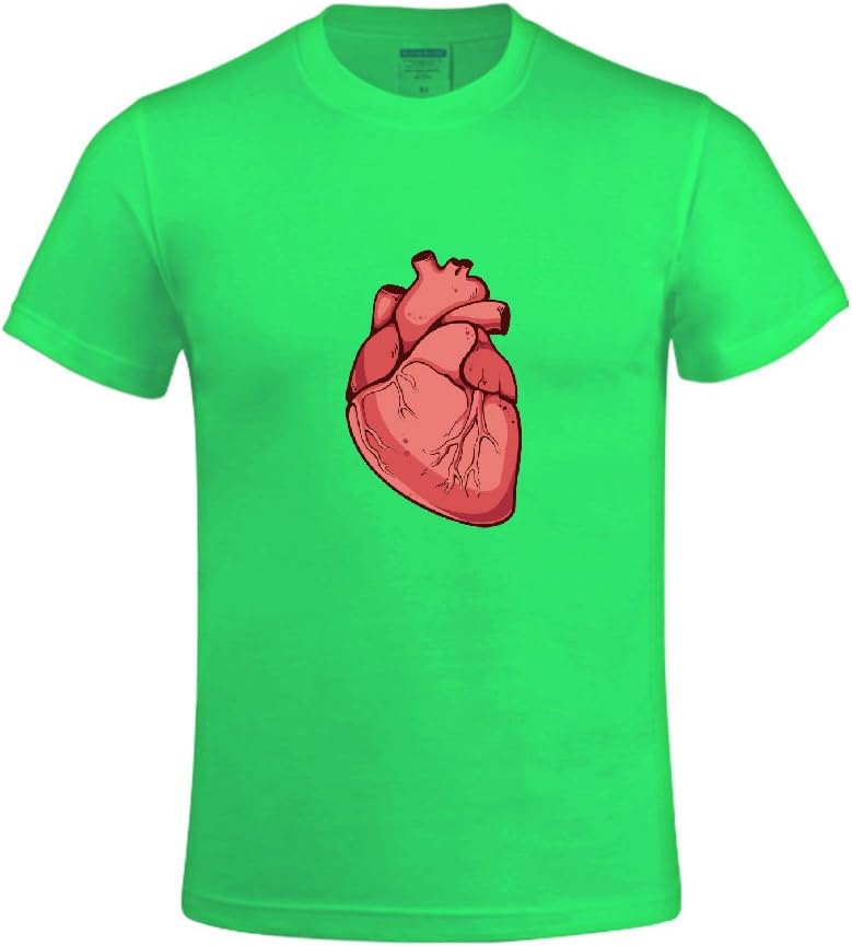Jstmon Real Heart Vector Illustration Comfot Round Neck T Shirt for Men