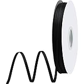 GTYBOVA Black Grosgrain Ribbon 1/8 Inch x 100 Yards Double Face Ribbon for Flower Bouquet Gift Wrapping Crafts Hair Wedding Decor