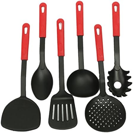 6Pcs/Set Black Nylon Spatula Set High Temperature Kitchen Cooking Tools Set Non-stick Pan Dedicated Color
