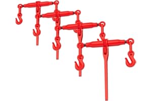 Lilvduybz 4 Pack 3/8" to 1/2" Ratchet Chain Binders, 9200 Lbs Capacity Per Binder, Grade 70 Transport Chains, Heavy Duty Ratc