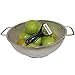 Stainless Steel Micro Perforated Colander With Handles 5-Quart, Best Metal Mesh Strainer For Pasta, Rice, Noodles, Orzo, Fresh Fruits And Vegetables With Ceramic Peeler