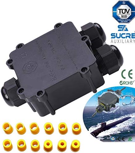 Sucre Auxiliary ® 24A 450V 3 Way Y Shape IP68 Waterproof Electrical Cable Wire Connector Junction Box UK (4-14mm)