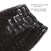 AmazingBeauty Clip In Hair Extensions Afro Kinky Straight 8A Grade Thick 100% Remy Hair Natural Black 10-22inch 7 Pieces with 18 Clips 120g/4.2oz per Set Fit For Full Head 18 inch