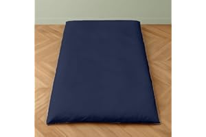 YARNS OF COTTON Twin Size Japanese Zippered Futon Covers - 100% Egyptian Cotton - Floor Mattress Cover for Traditional Japanese - Super Soft Couch Slipcovers Floor Mats Sofa Protector, Navy Blue