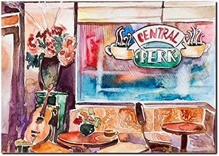 Watercolor Central Perk Pictures Friends TV Show Poster Home Decor (24x36inch-60x90cm)